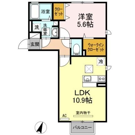 ウィルコート小郡若草町 101｜山口県山口市小郡若草町(賃貸アパート1LDK・1階・42.07㎡)の写真 その2