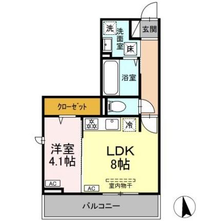 ディアライズ小郡船倉町Ｂ棟 ｜山口県山口市小郡船倉町(賃貸アパート1LDK・1階・35.36㎡)の写真 その2