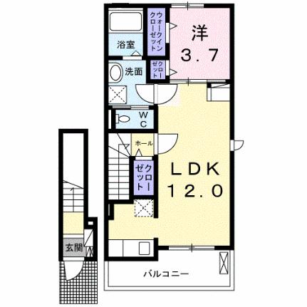 カーサ　セレッソ 203 ｜ 山口県山口市小郡尾崎町（賃貸アパート1LDK・2階・42.56㎡） その2