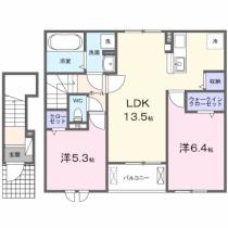 ファミール問田 202 ｜ 山口県山口市大内問田２丁目（賃貸アパート2LDK・2階・59.16㎡） その2