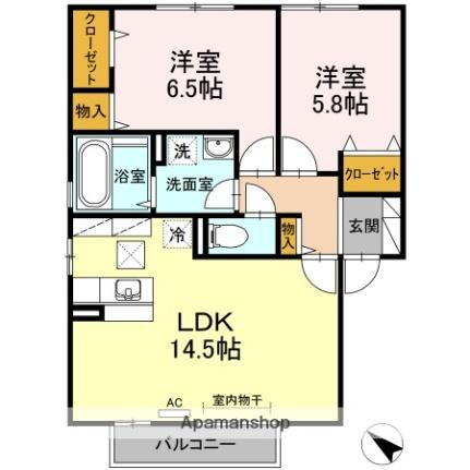 ヴァンカルチェＡＢＣ C-102｜徳島県徳島市住吉５丁目(賃貸アパート2LDK・1階・62.10㎡)の写真 その2