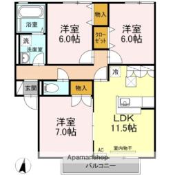 バス 石井警察署前下車 徒歩5分の賃貸アパート 1階3LDKの間取り