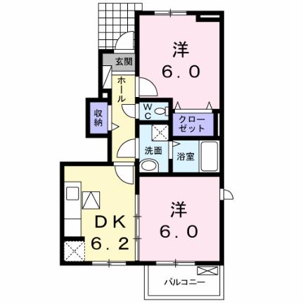 アンビエンテ南庄町　Ａ 101｜徳島県徳島市南庄町２丁目(賃貸アパート2DK・1階・45.33㎡)の写真 その2