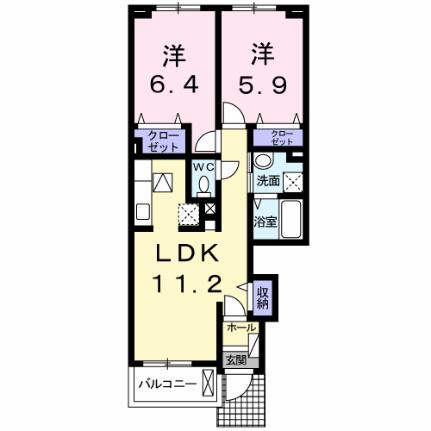 ロータス南島田Ｄ 102｜徳島県徳島市南島田町４丁目(賃貸アパート2LDK・1階・55.17㎡)の写真 その2