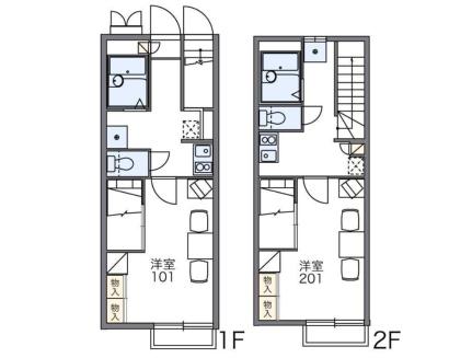 レオパレスみらい 203｜徳島県板野郡松茂町広島字南ノ川(賃貸アパート1K・2階・26.08㎡)の写真 その2