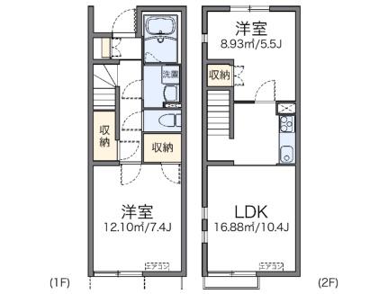 レオネクスト住吉Ｂ 101｜徳島県板野郡藍住町住吉字若宮(賃貸アパート2LDK・1階・56.45㎡)の写真 その2