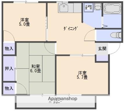 マーベラスＴ 23｜徳島県鳴門市大津町木津野字東川田(賃貸アパート3DK・2階・56.72㎡)の写真 その2