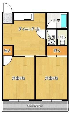 渭水ハイツ 302｜徳島県徳島市助任本町４丁目(賃貸マンション2DK・3階・40.00㎡)の写真 その2