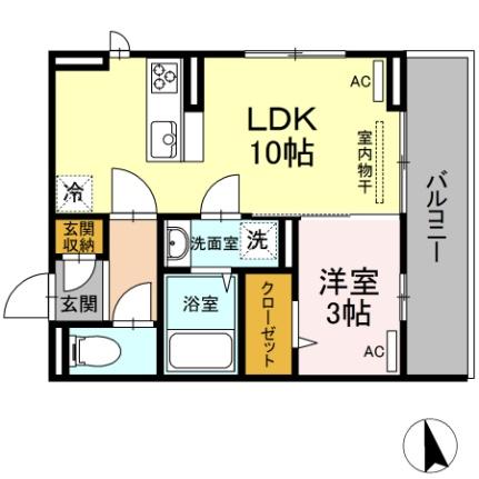 徳島県徳島市大和町１丁目（賃貸アパート1LDK・3階・32.80㎡） その2