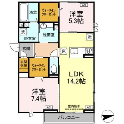 アーネスト安宅 102｜徳島県徳島市安宅１丁目(賃貸アパート2LDK・1階・69.22㎡)の写真 その2