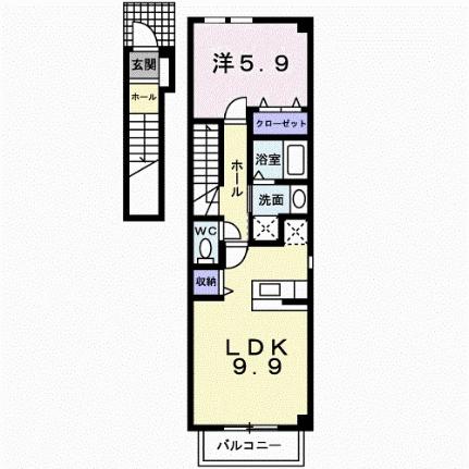 レスポワール勝瑞Ｍ 201｜徳島県板野郡藍住町勝瑞字東勝地(賃貸アパート1LDK・2階・41.98㎡)の写真 その2