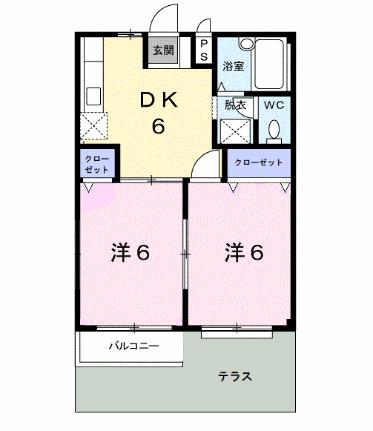 エルディム六万寺 103｜香川県高松市牟礼町牟礼(賃貸アパート2DK・1階・39.74㎡)の写真 その2