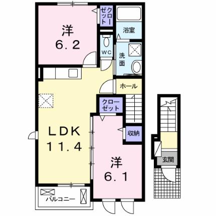 マリナ　アーク　ガーデンＡ 201｜香川県高松市多肥上町(賃貸アパート2LDK・2階・55.86㎡)の写真 その2