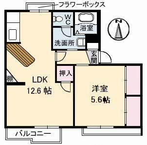 タウニィ屋島 202｜香川県高松市屋島西町(賃貸アパート1LDK・2階・42.73㎡)の写真 その2