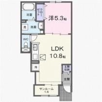 クラール勅使イーストＢ 104 ｜ 香川県高松市勅使町（賃貸アパート1LDK・1階・40.02㎡） その2