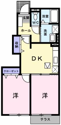レユシール 101｜香川県高松市高松町(賃貸アパート2DK・1階・44.67㎡)の写真 その2