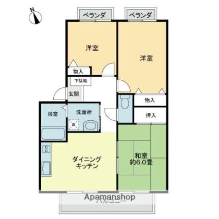 香川県高松市多肥下町(賃貸アパート3DK・2階・55.89㎡)の写真 その2