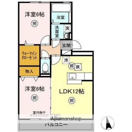 香川県高松市伏石町(賃貸アパート2LDK・1階・56.00㎡)の写真 その2