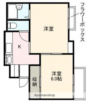 香川県高松市西内町(賃貸マンション2K・3階・37.26㎡)の写真 その2