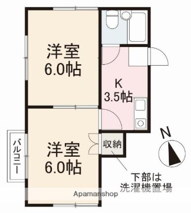 香川県高松市福岡町２丁目(賃貸マンション2DK・3階・30.15㎡)の写真 その2