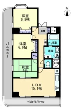 香川県高松市伏石町(賃貸マンション3LDK・5階・80.45㎡)の写真 その2