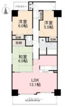 香川県高松市松島町３丁目（賃貸マンション3LDK・2階・73.66㎡） その2