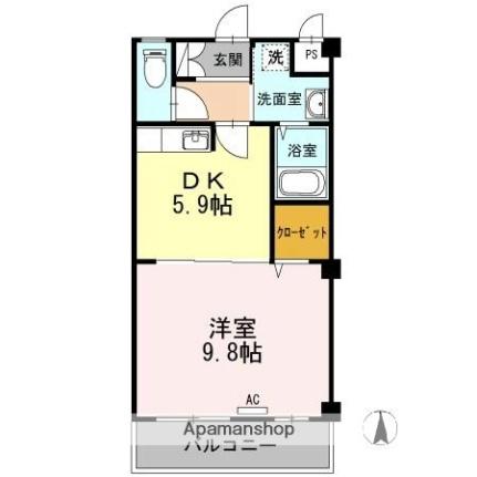 香川県高松市屋島西町(賃貸アパート1DK・3階・39.15㎡)の写真 その2
