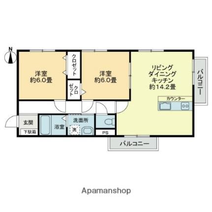 香川県高松市高松町（賃貸アパート2LDK・2階・59.62㎡） その2