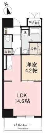 香川県高松市木太町（賃貸マンション1LDK・8階・45.32㎡） その2