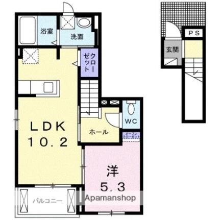 香川県高松市太田下町(賃貸アパート1LDK・2階・42.55㎡)の写真 その2