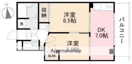 香川県高松市番町２丁目(賃貸マンション2DK・6階・42.99㎡)の写真 その2