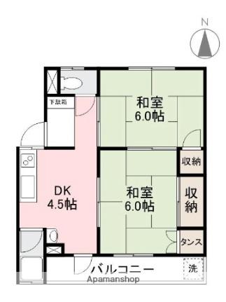 弾正原ビル 301｜香川県高松市錦町１丁目(賃貸マンション2DK・3階・47.10㎡)の写真 その2