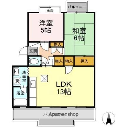 ピュアハイツ 306｜香川県高松市木太町(賃貸マンション2LDK・3階・67.19㎡)の写真 その2