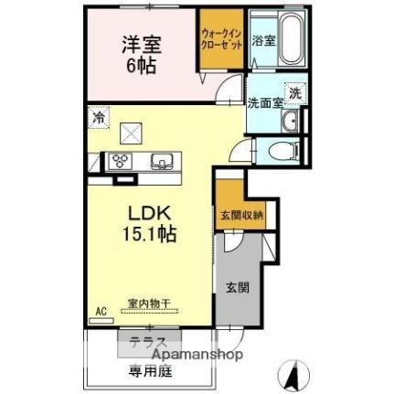 レグルス　Ａ棟 103 ｜ 香川県高松市上林町（賃貸アパート1LDK・1階・52.51㎡） その2