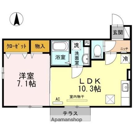 Ｚｅｎ 103｜香川県高松市伏石町(賃貸アパート1LDK・1階・41.01㎡)の写真 その2
