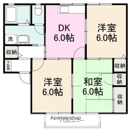 リバティ・風の音ＡＢ棟 A102｜香川県高松市円座町(賃貸アパート3DK・1階・55.39㎡)の写真 その2