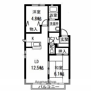 エクセルメゾン　Ｇ棟 102｜香川県高松市多肥下町(賃貸アパート2LDK・1階・53.26㎡)の写真 その2