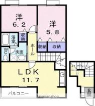 センチュリー21　Ｇ 202 ｜ 香川県高松市木太町（賃貸アパート2LDK・2階・64.43㎡） その2