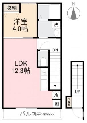 ルミエール高松町 203 ｜ 香川県高松市高松町（賃貸アパート1LDK・2階・37.75㎡） その2