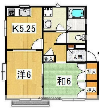 コーポアルファＢ棟 202｜香川県木田郡三木町大字池戸(賃貸アパート2K・2階・40.99㎡)の写真 その2