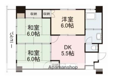 香川県高松市塩上町３丁目(賃貸マンション3DK・5階・58.50㎡)の写真 その2