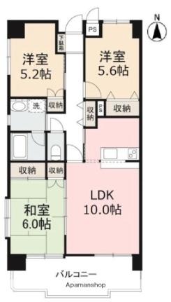 香川県高松市木太町（賃貸マンション3LDK・2階・68.65㎡） その2