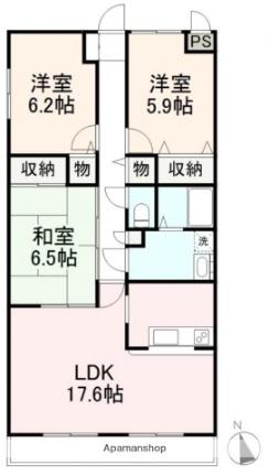 香川県高松市一宮町（賃貸マンション3LDK・2階・82.46㎡） その2