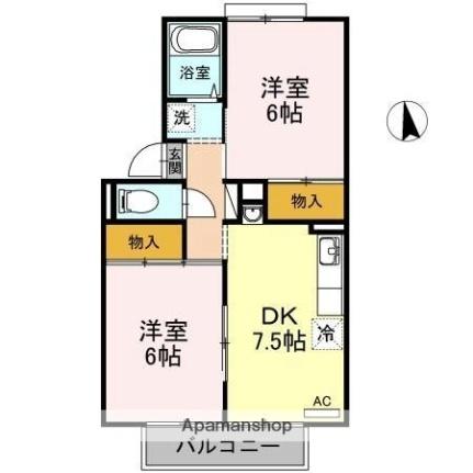 香川県さぬき市志度(賃貸アパート2DK・2階・45.00㎡)の写真 その2