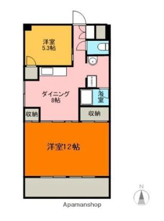 香川県高松市末広町(賃貸マンション2DK・3階・55.59㎡)の写真 その2