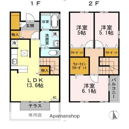 香川県高松市伏石町（賃貸アパート3LDK・1階・79.86㎡） その2