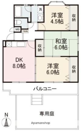 香川県高松市松縄町(賃貸マンション3DK・1階・62.78㎡)の写真 その2