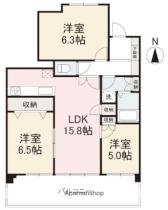 香川県高松市桜町２丁目（賃貸マンション3LDK・6階・75.16㎡） その2