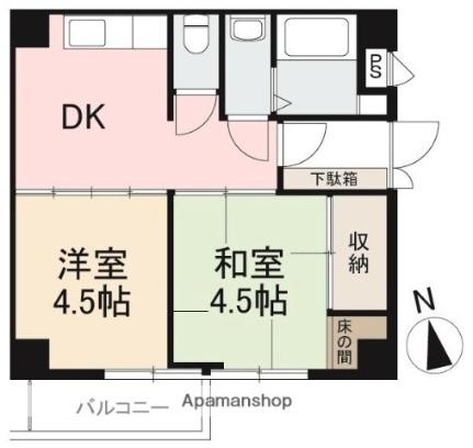 香川県高松市室新町(賃貸マンション2DK・4階・39.69㎡)の写真 その2