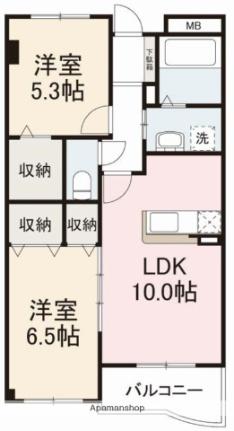 香川県高松市木太町(賃貸マンション2LDK・2階・55.84㎡)の写真 その2